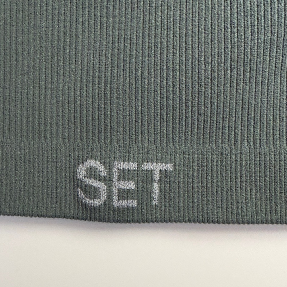 Set Active Women’s Green Ribbed Tank Top SZ M - Picture 2 of 5